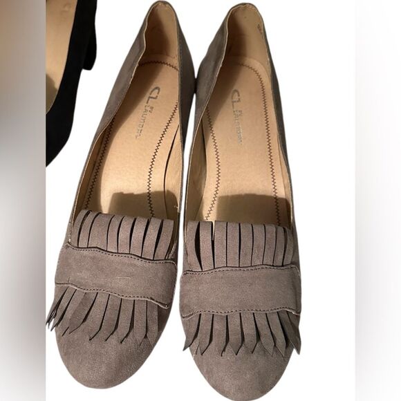 CL Chinese Laundry Anete Women Round Toe Faux Suede Taupe Heels Size 9.5 NEW - Picture 4 of 8